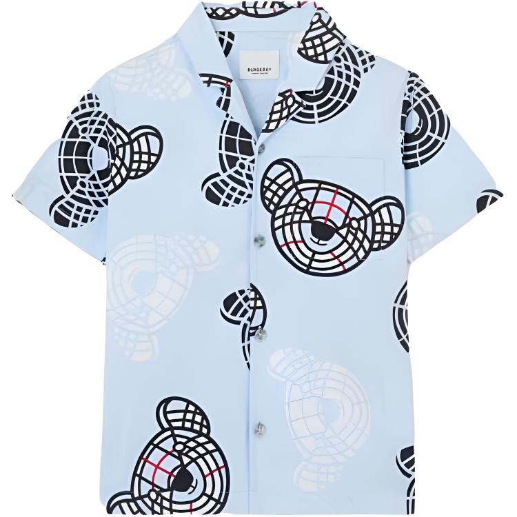 

Детская повседневная рубашка SS23 Burberry, светло-голубой