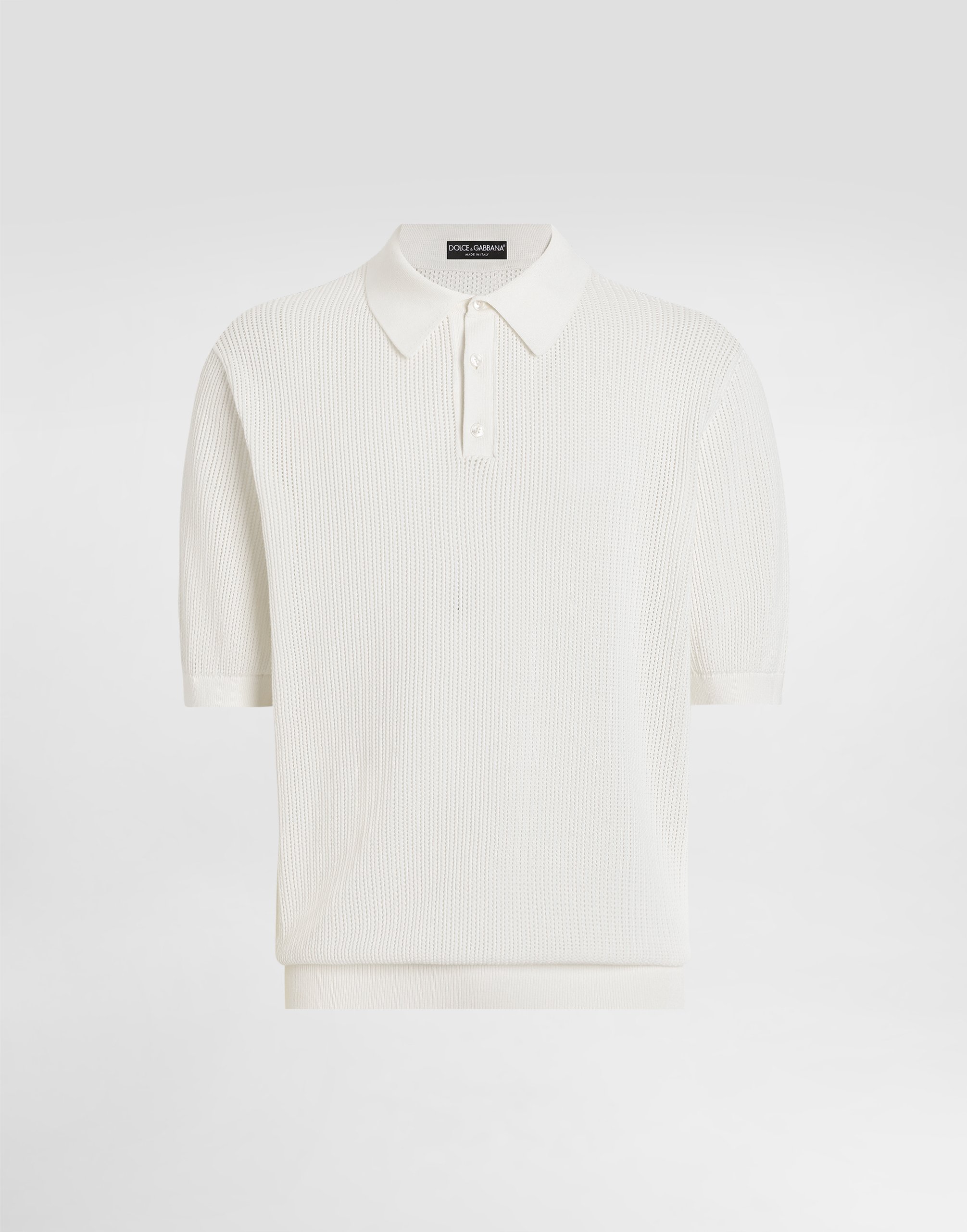 

Хлопковая футболка-поло с короткими рукавами Dolce & Gabbana, белый
