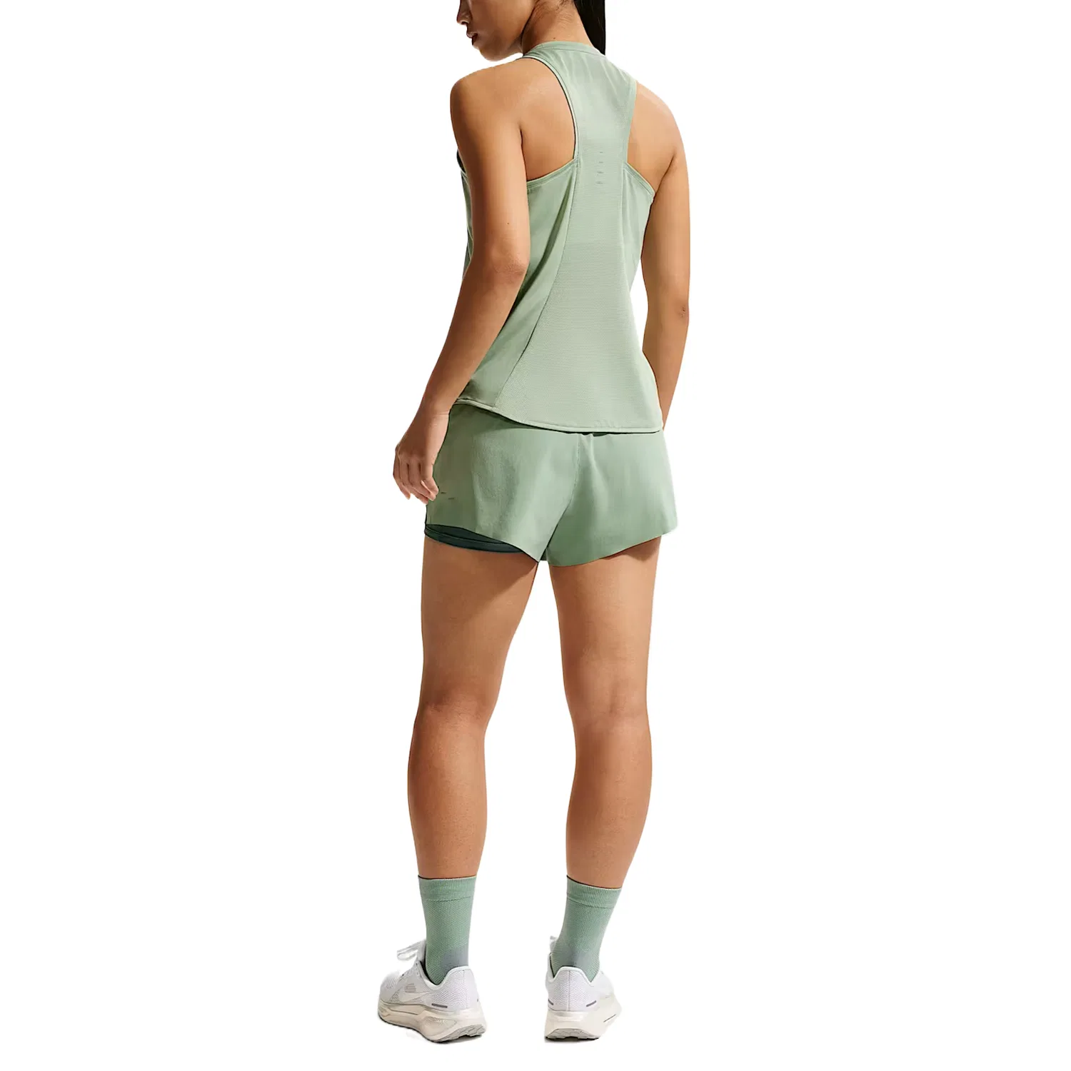 Женский топ для бега Dri Fit Nike, Gentle Gray Green — фото 3