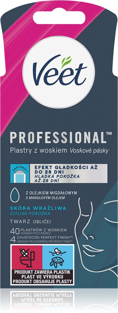 

Профессиональные восковые полоски для лица для чувствительной кожи Veet, 40 шт