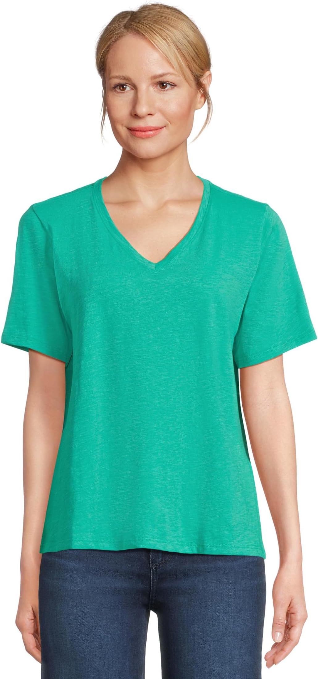 

Футболка Eileen Fisher V-Neck Short Sleeve Tee, цвет Jade