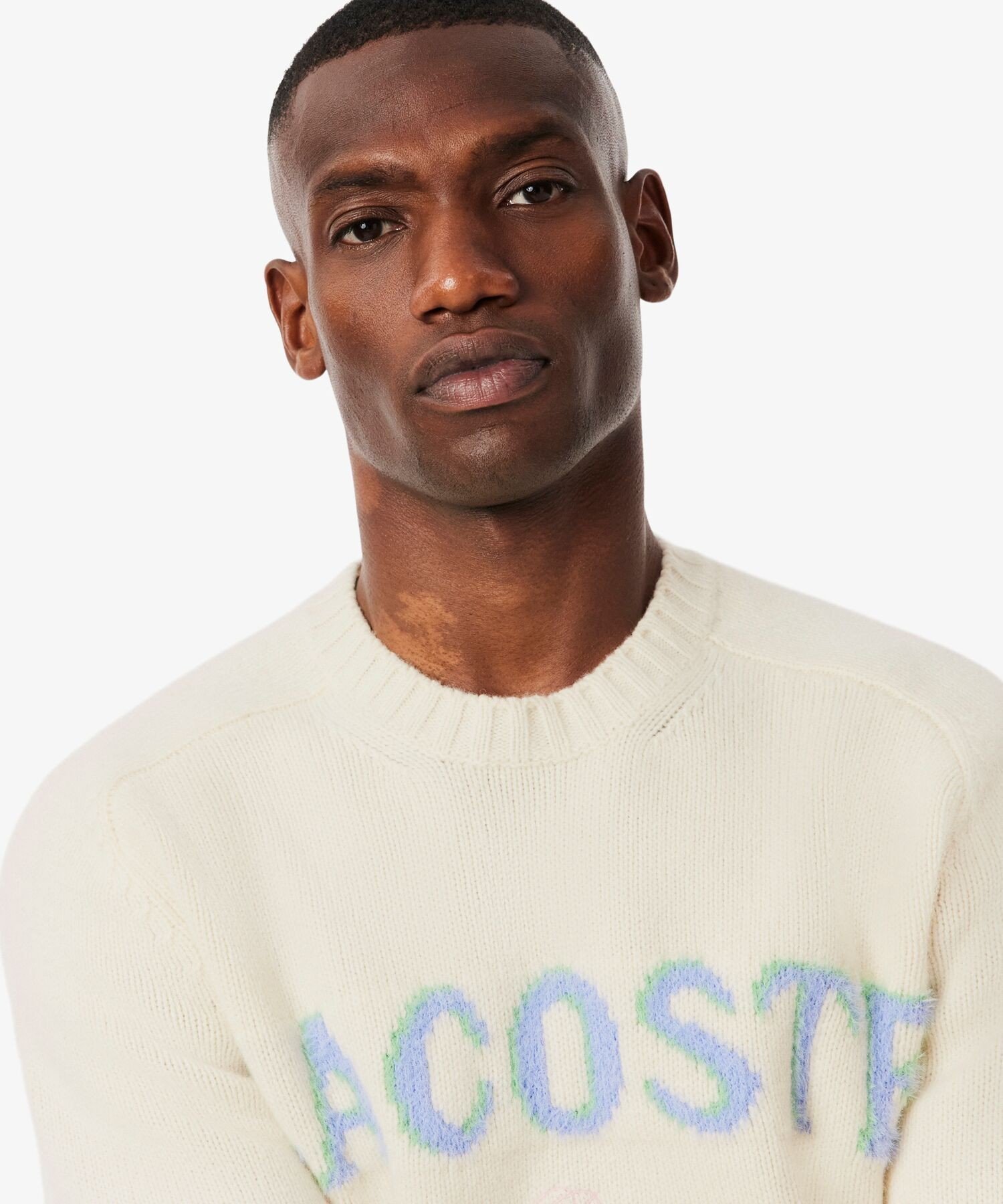 Фирменный свитер с логотипом и ворсистой вязкой LACOSTE, Off white — фото 2
