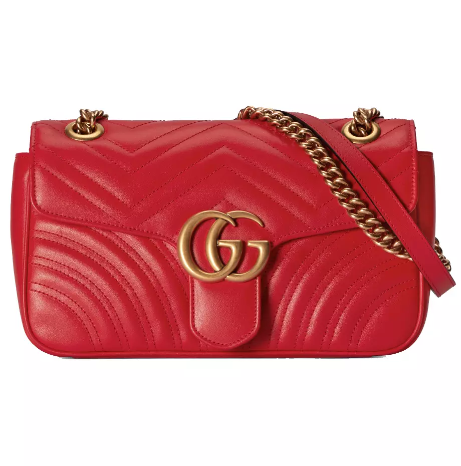 

Элегантная красная сумка через плечо Matelassé с шевроном Gucci