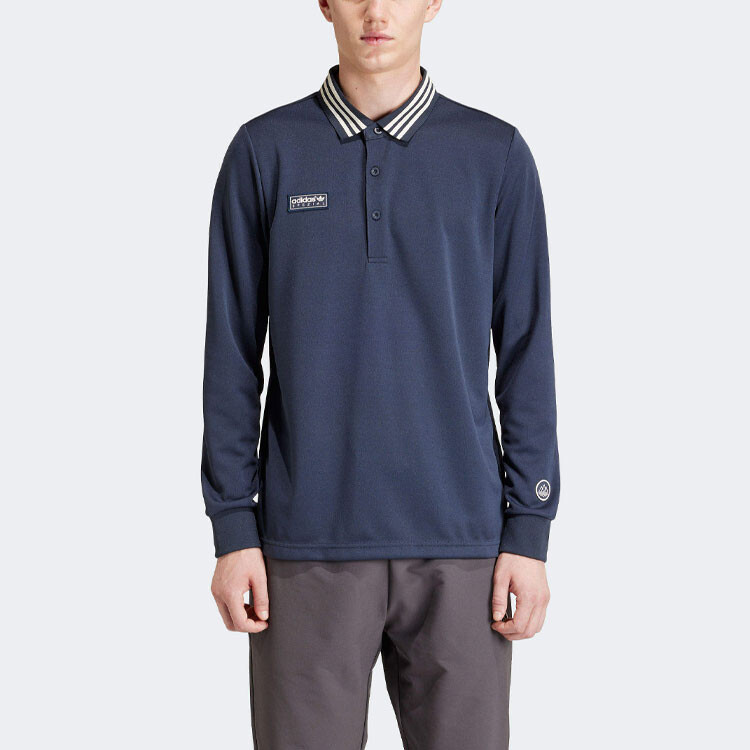 Рубашка поло Adidas Spezial из переработанного полиэстера Adidas Originals, темно-синий — фото 3