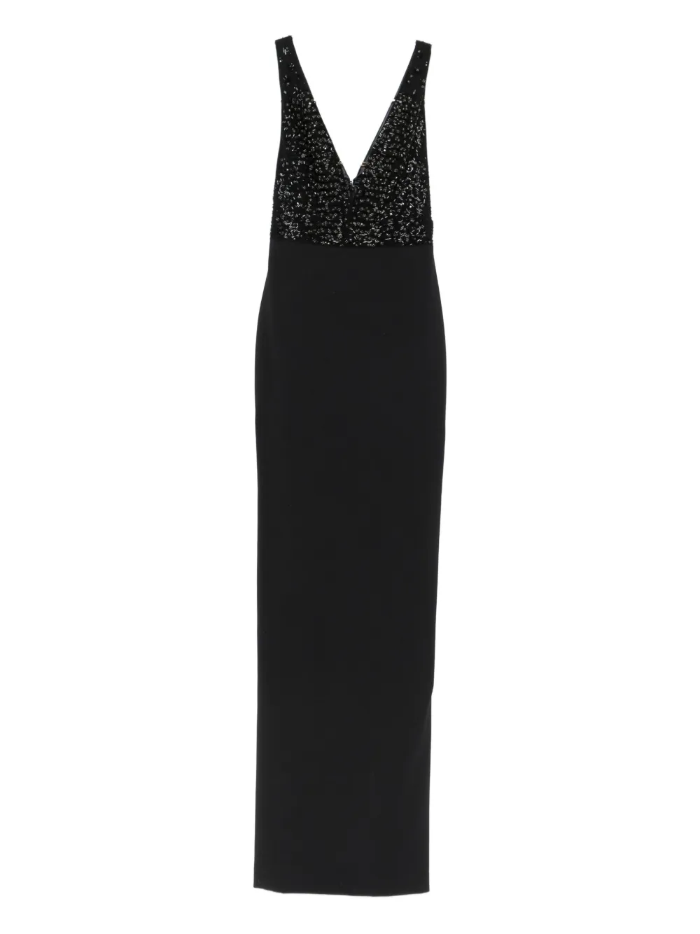 

Платье с V-образным вырезом, украшенное стразами Elisabetta Franchi, черный