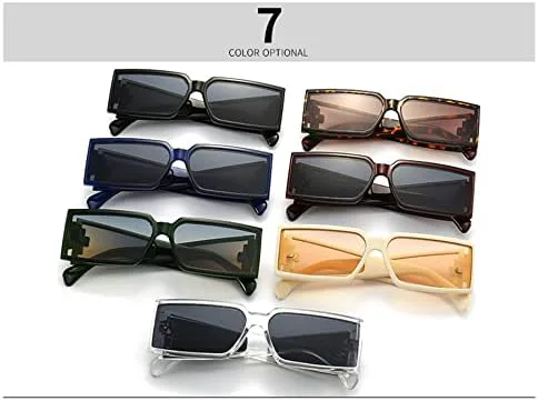 

Ретро солнцезащитные очки в толстой оправе, маленькие прямоугольные, для женщин, серебристые, с боковой защитой, плоская верхняя часть, для мужчин MTZJH, D5