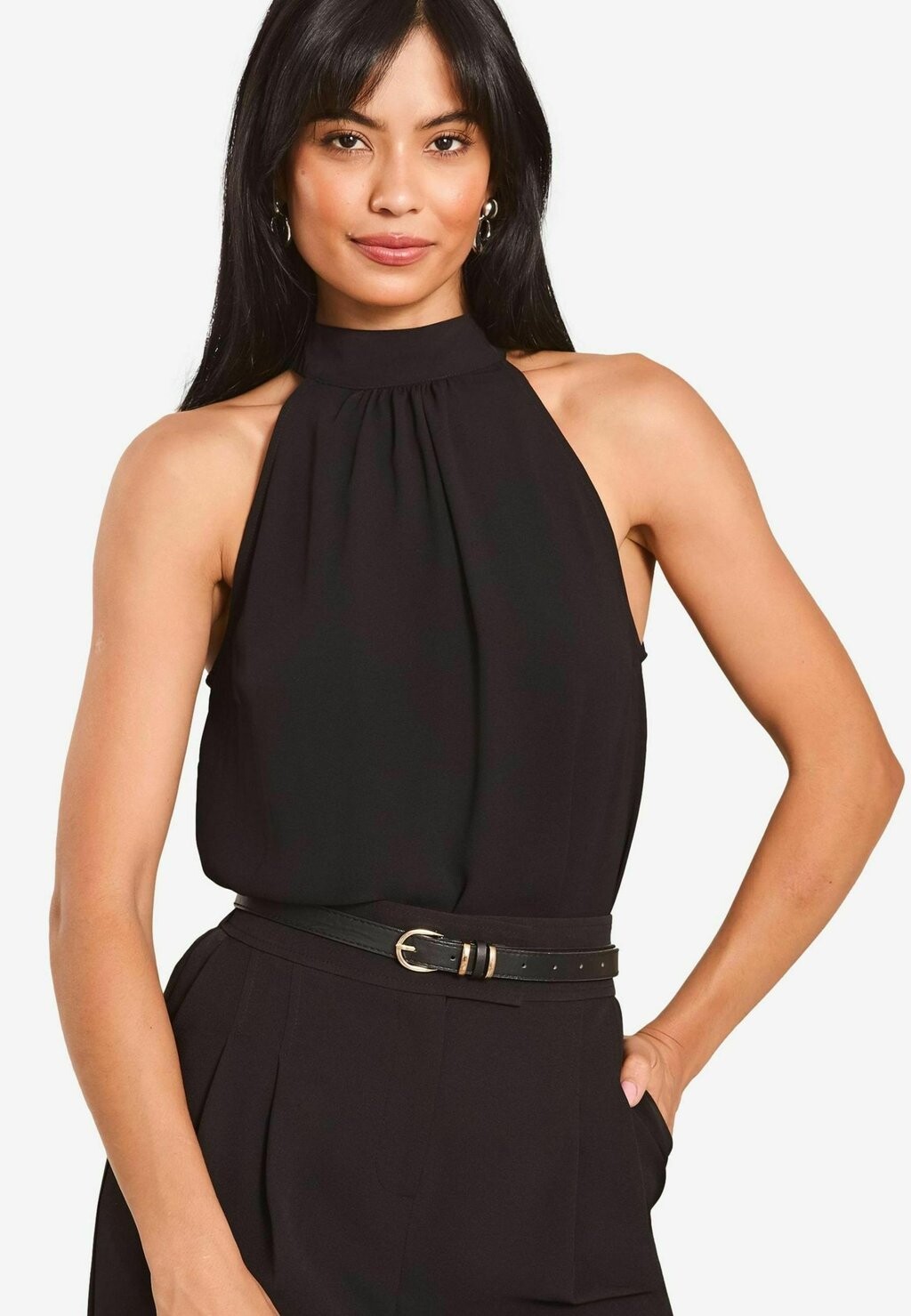 

Блуза BOW DETAIL HALTER REGULAR FIT Lipsy, черный