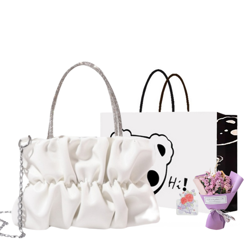 

NX DOUGHNUT Женская сумка через плечо, White+Exclusive Shopping Bag+Greeting Card+Dried Flower