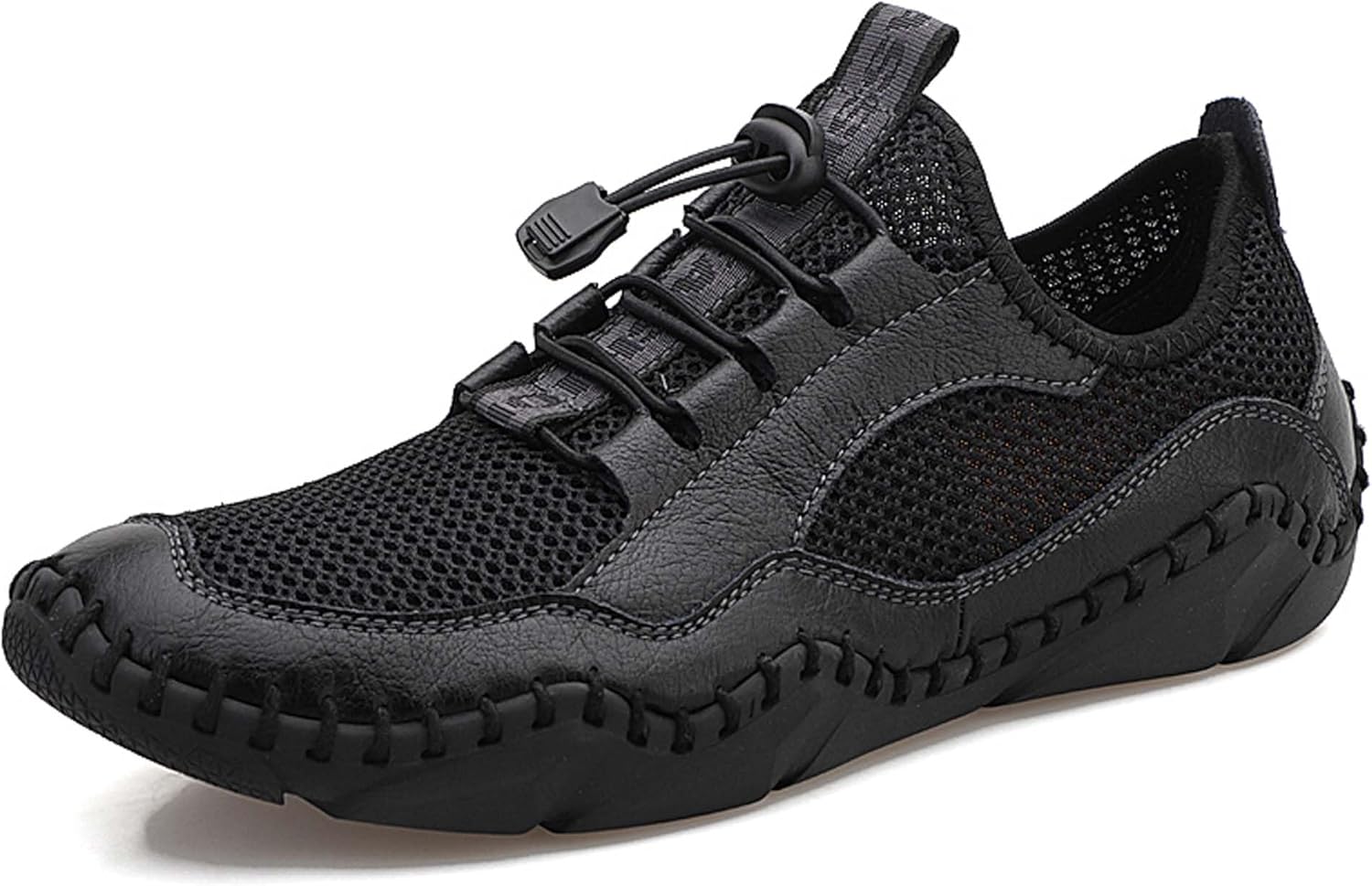 

Мужские спортивные сандалии большого размера, летние, дышащие, с сеткой, для походов на свежем воздухе, рыбацкие, пляжные, противоскользящие, для ежедневной ходьбы, вождения и работы Generic, черный