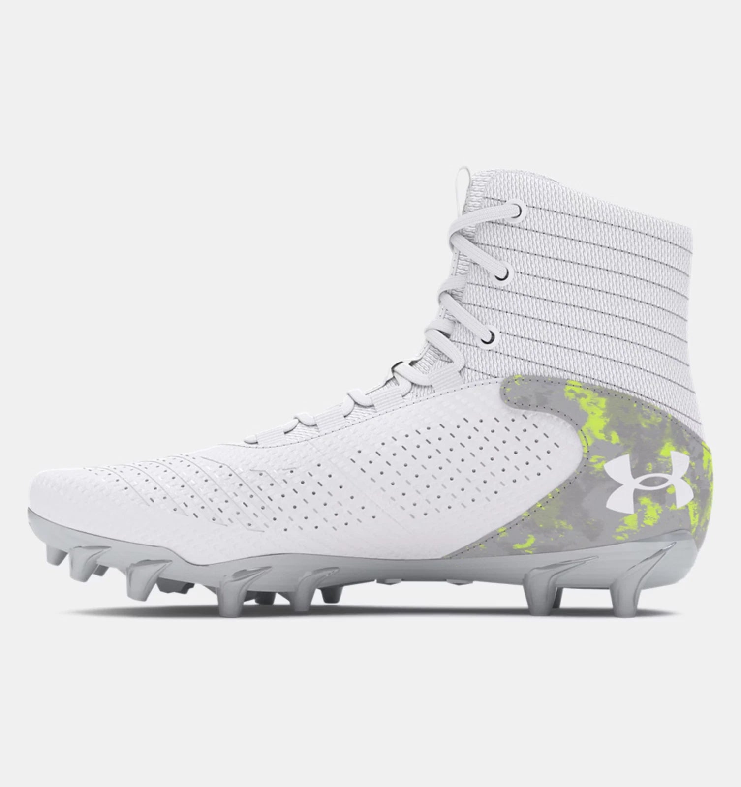 Детские лакроссные бутсы Under Armour Highlight 2 MC 3028699-100 белого и серебристого цвета TF8136 — фото 3