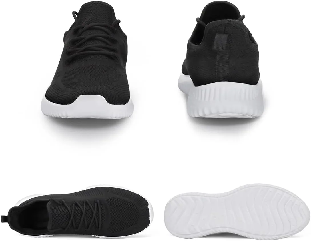 Кроссовки Flysocks для мужчин с легкой посадкой, нескользящие рабочие туфли, легкие дышащие сетчатые кроссовки для повседневной носки, тенниса, бега и ходьбы, черный — фото 2