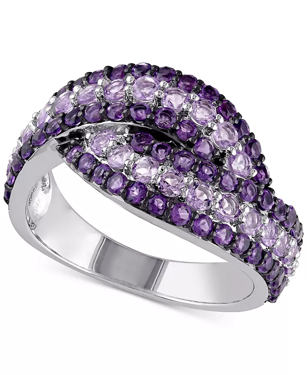 

Кольцо-Завиток с аметистом (4/5 карата) и французской розой (3/4 карата) из стерлингового серебра (также доступно с гранатом, розовым сапфиром и голубым топазом) Macy'S, amethyst