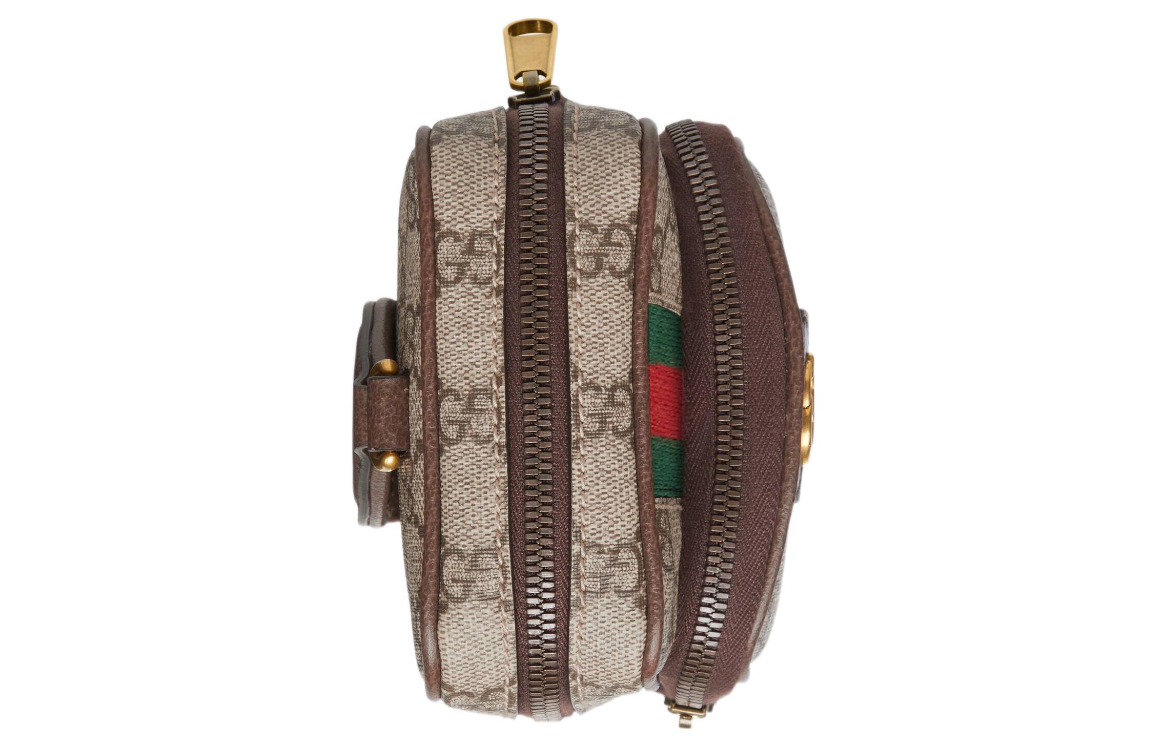 Ophidia Canvas Плечевая Сумка Через Плечо Мужская Бежевая и Эбеновая GUCCI — фото 4