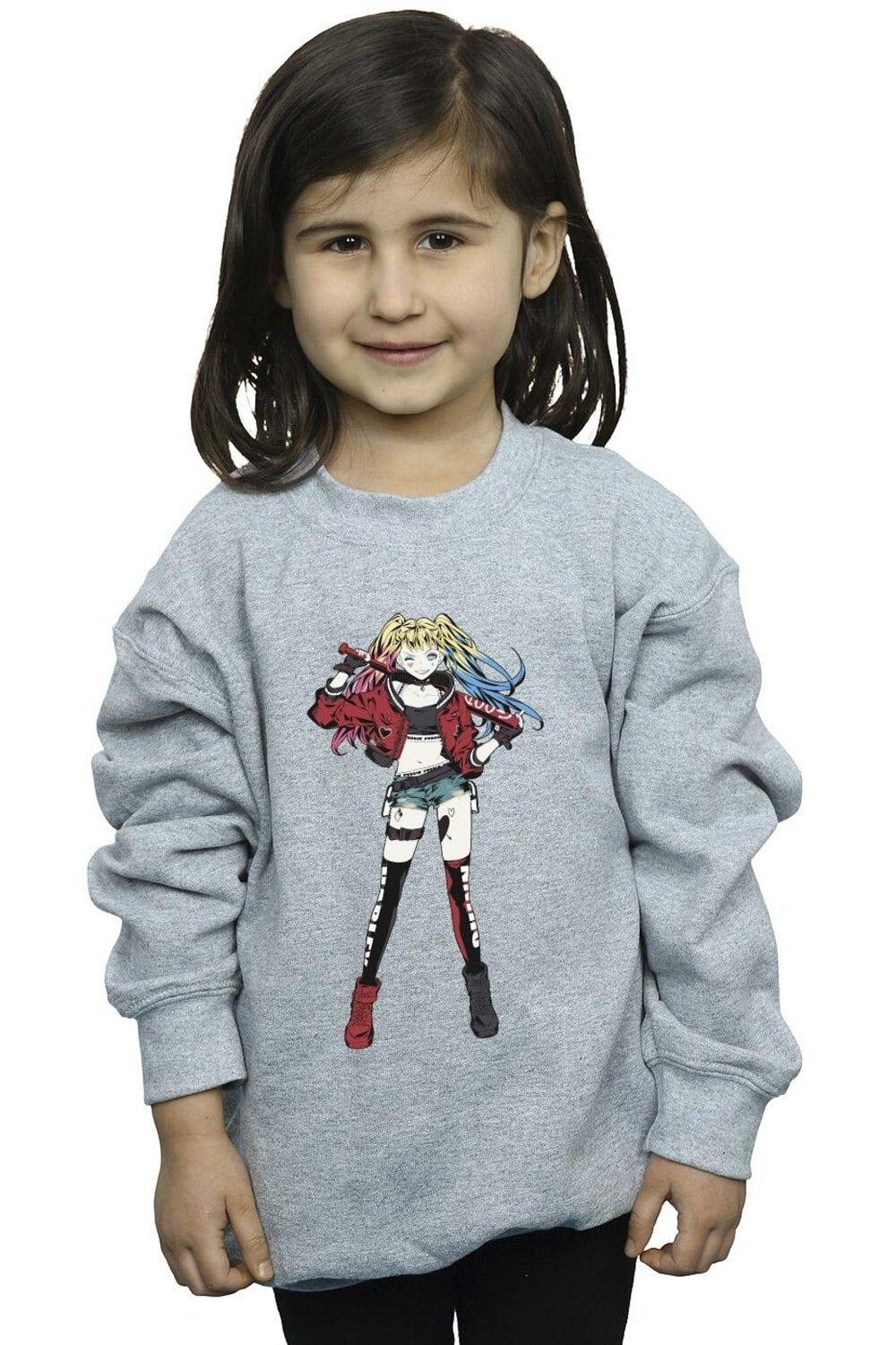 

Толстовка «Харли Квинн в позе стоя» DC Comics, серый