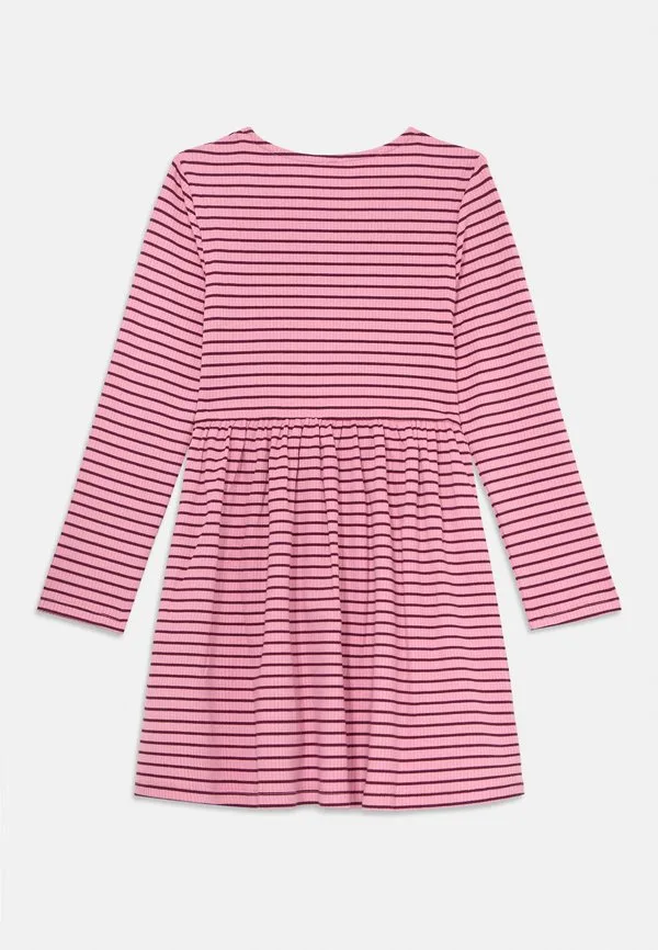 Платье kmgmaude с полосками на воротнике, трикотажное платье Only Mini, Sea Pink/Mauve Wine — фото 2
