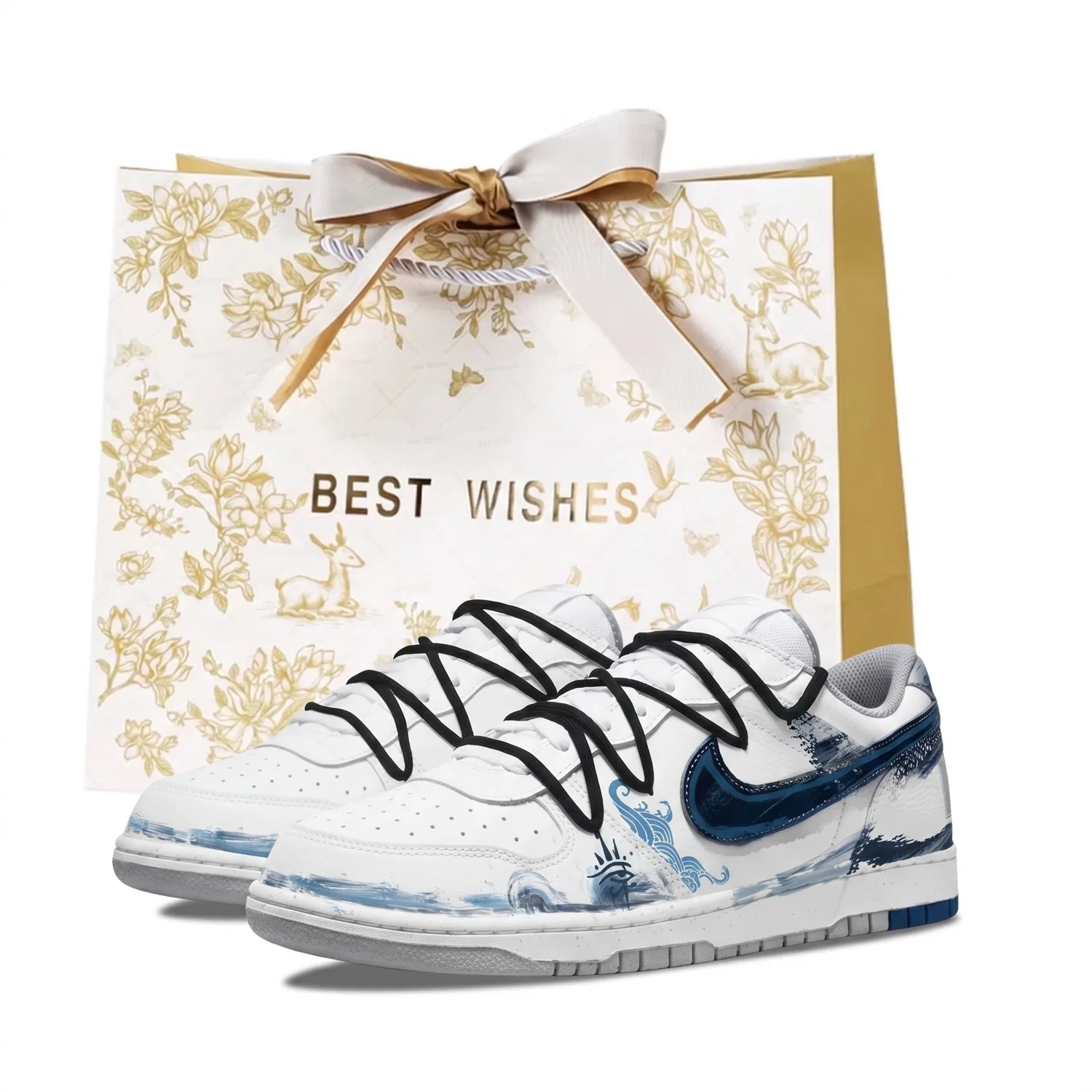 Кеды Nike Big Low бело-синие