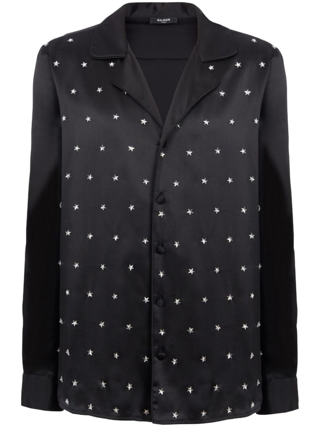 

Balmain шелковая рубашка с вышивкой Stars, черный
