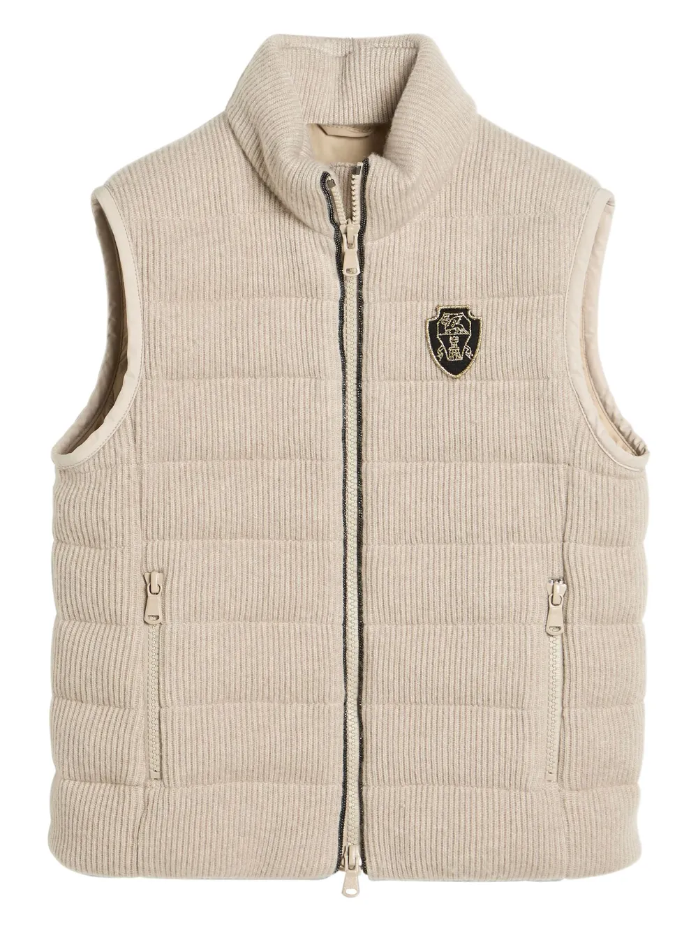 

Жилет с логотипом Brunello Cucinelli Kids, светло-коричневый