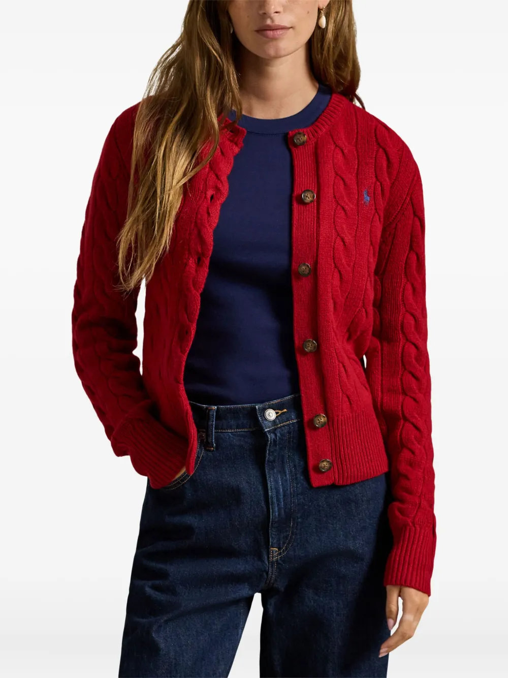 

Кардиган в крупную вязку POLO RALPH LAUREN, красный