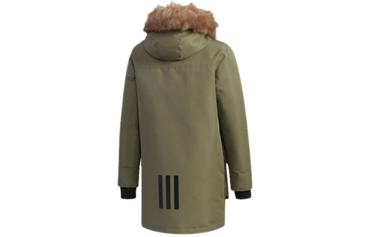 Куртка пуховая мужская хаки коричневая Adidas Neo — фото 3
