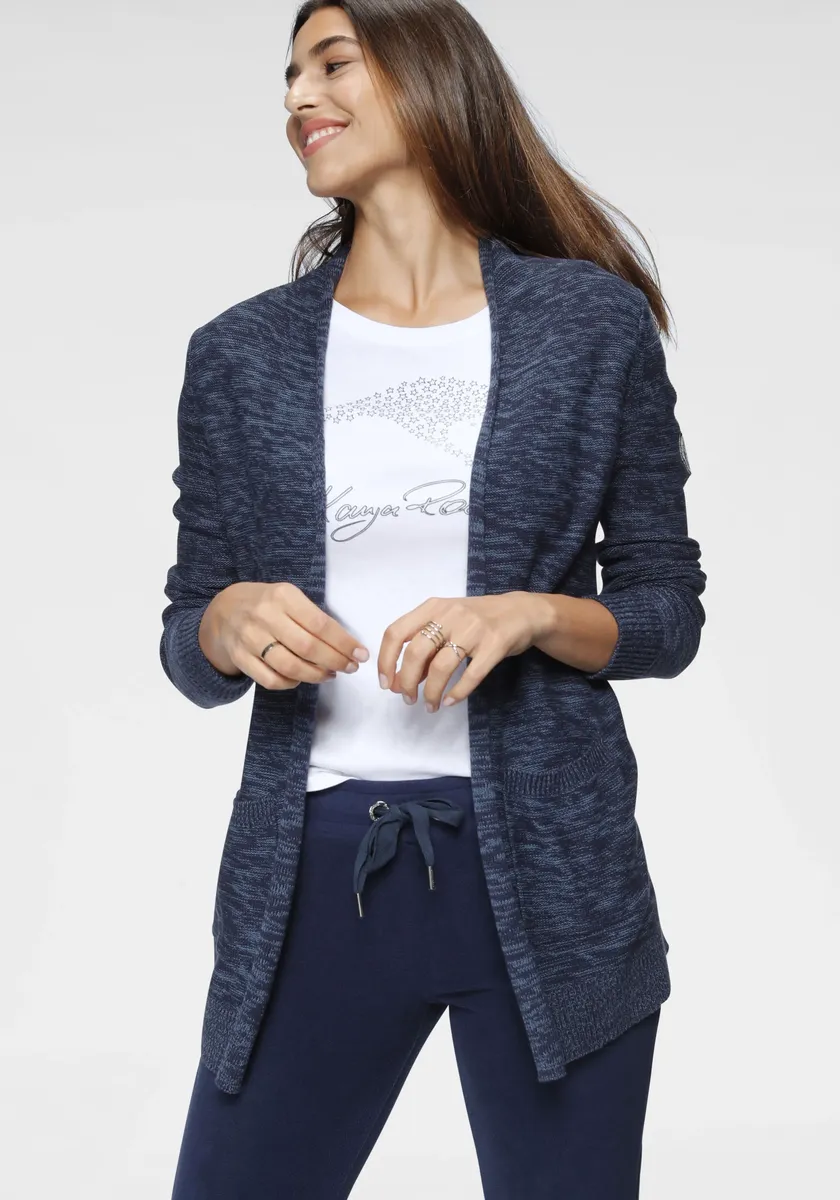 

Кардиган KangaROOS, в пестром виде, цвет Navy-Weiß-Meliert