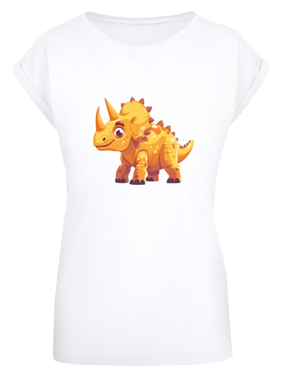 

Рубашка F4NT4STIC Süßer Triceratops Dinosaurier, белый