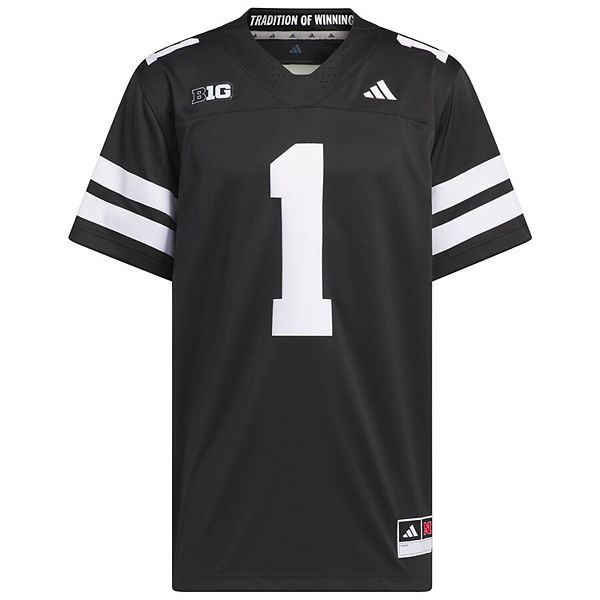 Мужская футболка Nebraska Huskers Alternate Premier черная Adidas — фото 2