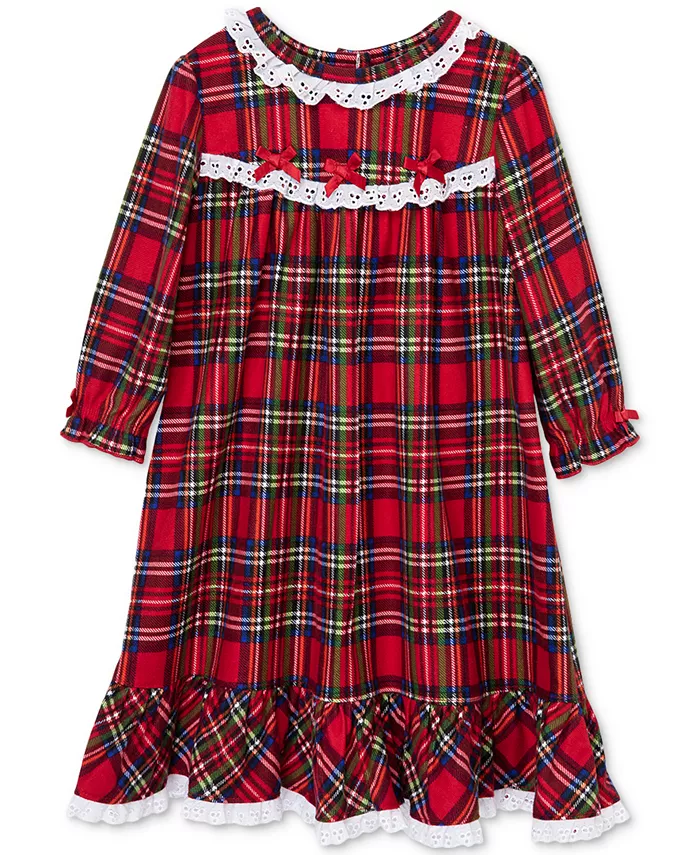 

Детская ночная рубашка в клетку для девочек Little Me