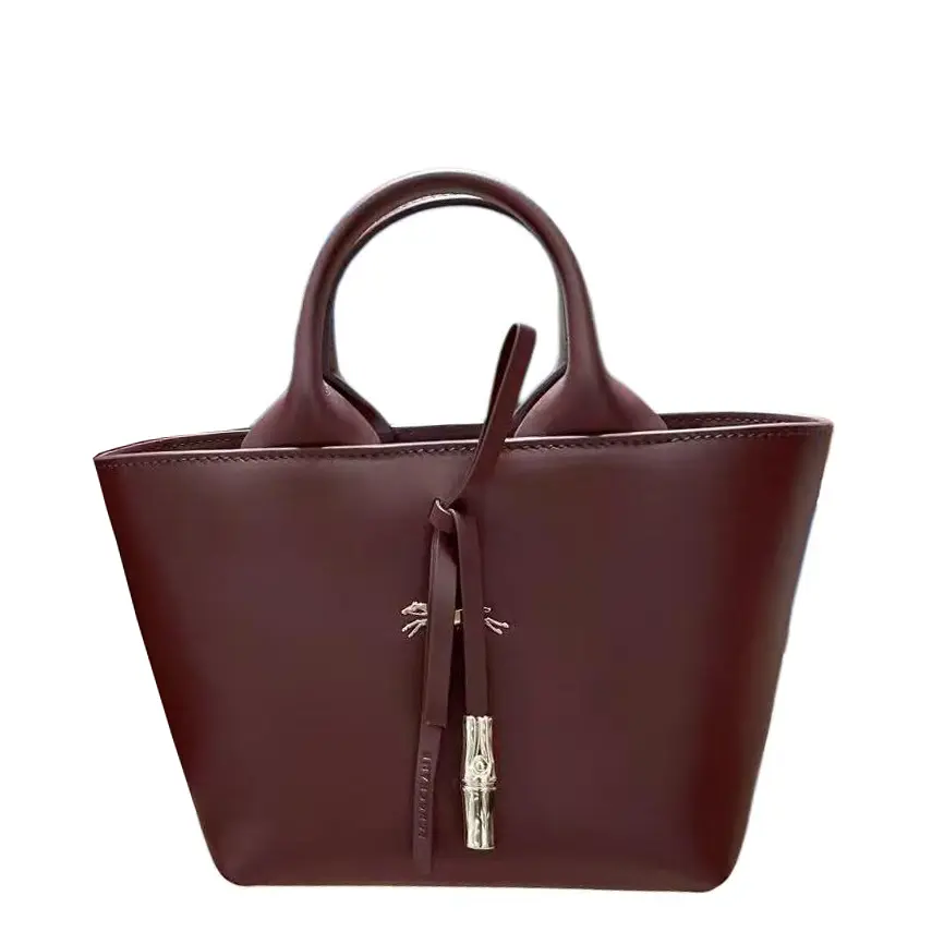 

LONGCHAMP Сумка Le Roseau мини из телячьей кожи для женщин, цвет Burgundy