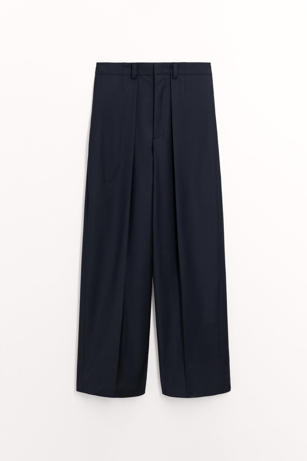 

Сшитые полушерстяные брюки ZARA, цвет indigo vigore