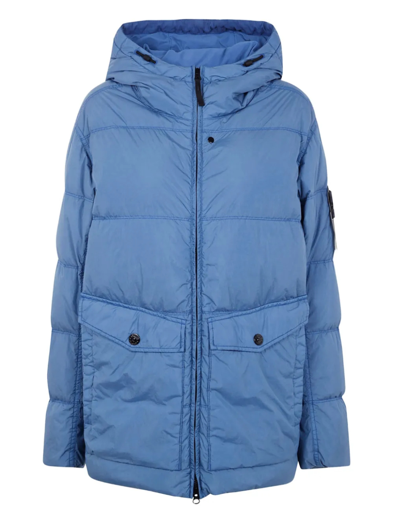 

Пуховик Stone Island с эмблемой Compass, синий