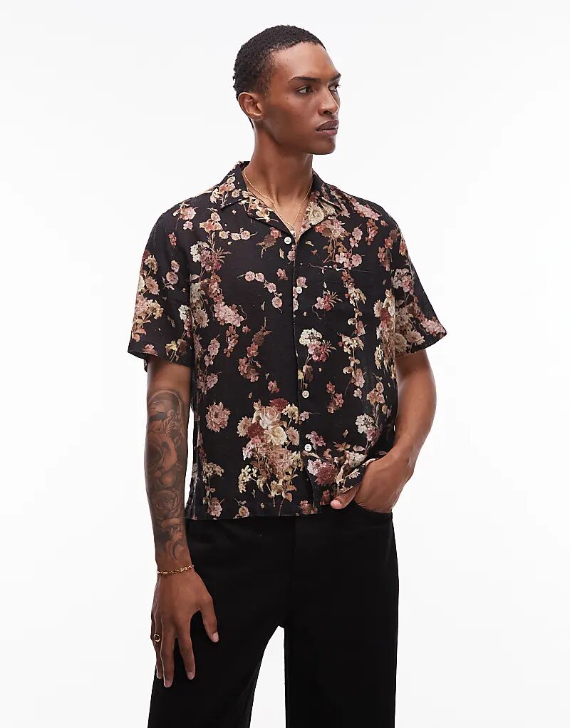 

Черная рубашка Allsaints Floral с короткими рукавами — ЧЕРНАЯ