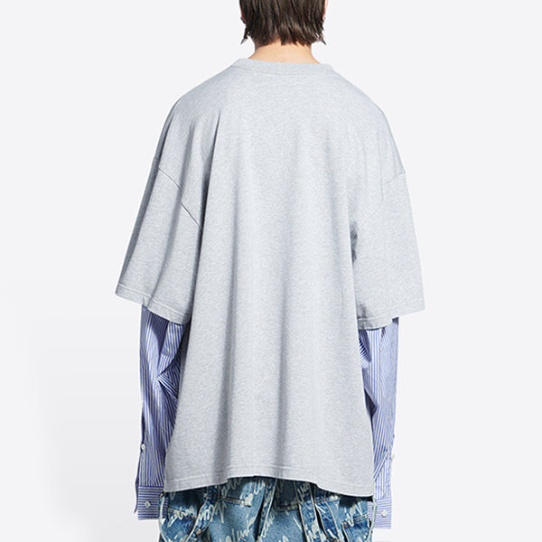 Футболка slime logo layered t-shirt 'grey' Balenciaga, серый — фото 4