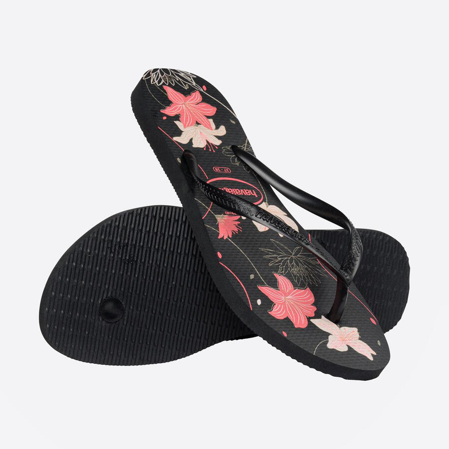 Сандалии женские Havaianas Slim Organic, черные/розовые — фото 4