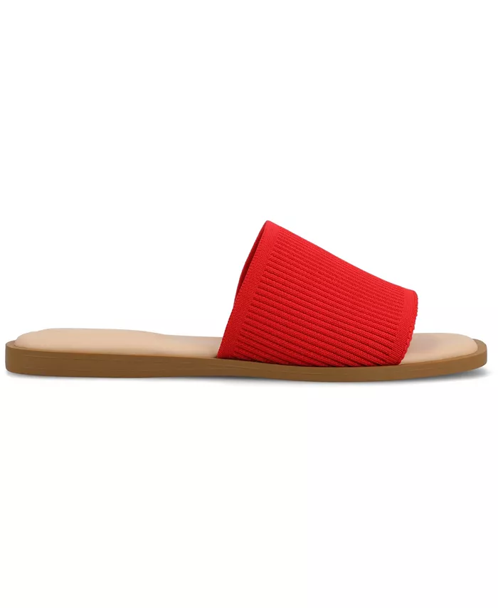 Женские сандалии Prisilla Single Band Slide Туфли на плоской подошве Journee Collection, красный — фото 2