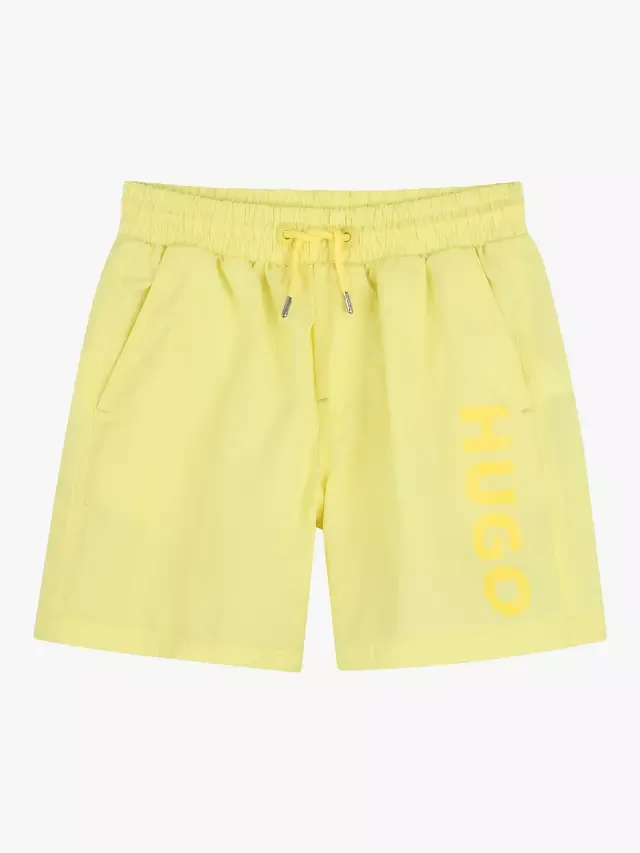 Детские плавательные шорты с логотипом, лимонный цвет HUGO BOSS