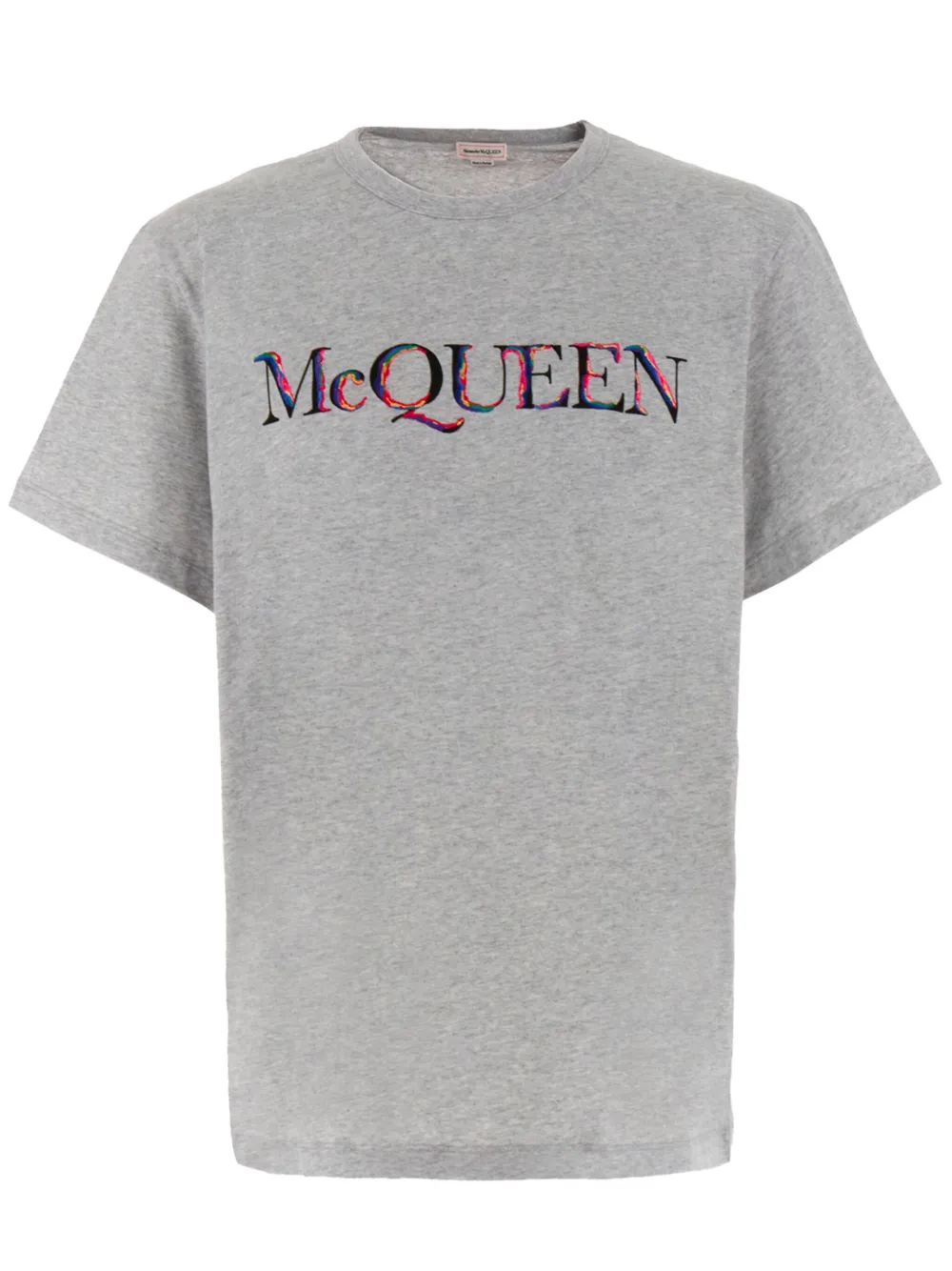 

Футболка с вышитым логотипом Alexander McQueen, серый