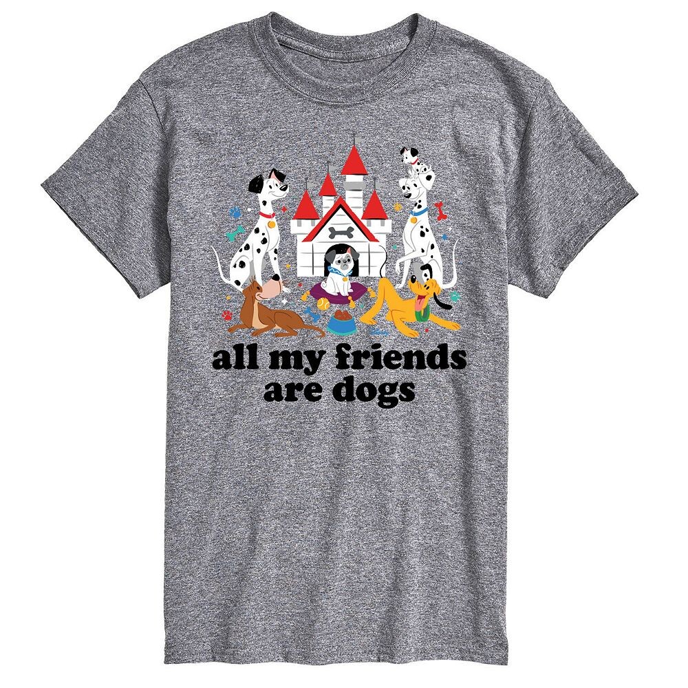 

Мужская футболка с рисунком All My Friends Are Dogs Disney, цвет Heather Gray