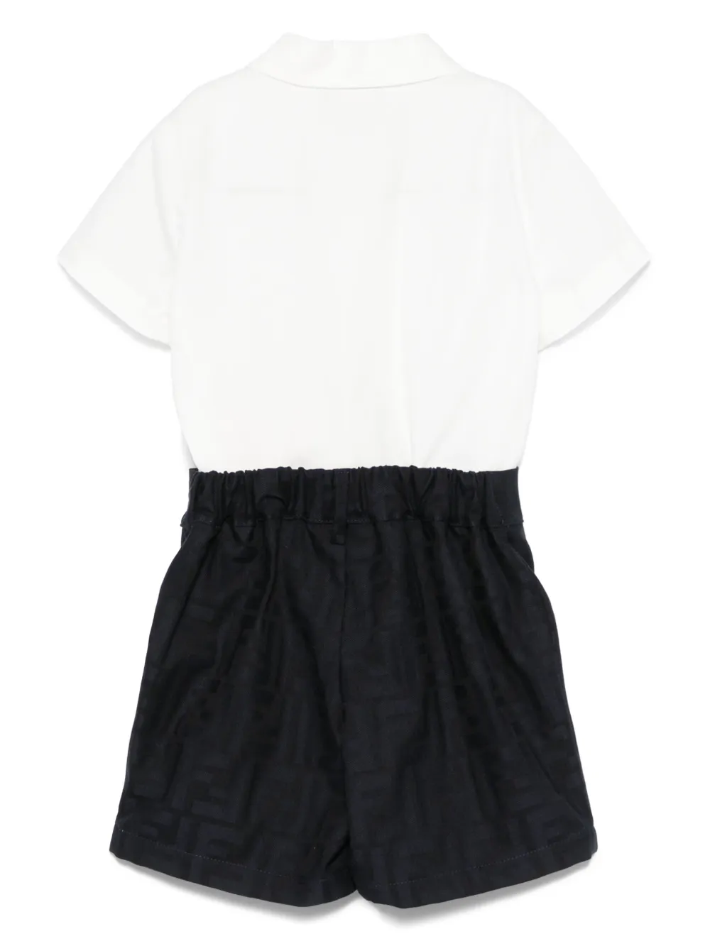 Комплект из рубашки и шортов с логотипом FF FENDI KIDS, белый — фото 2