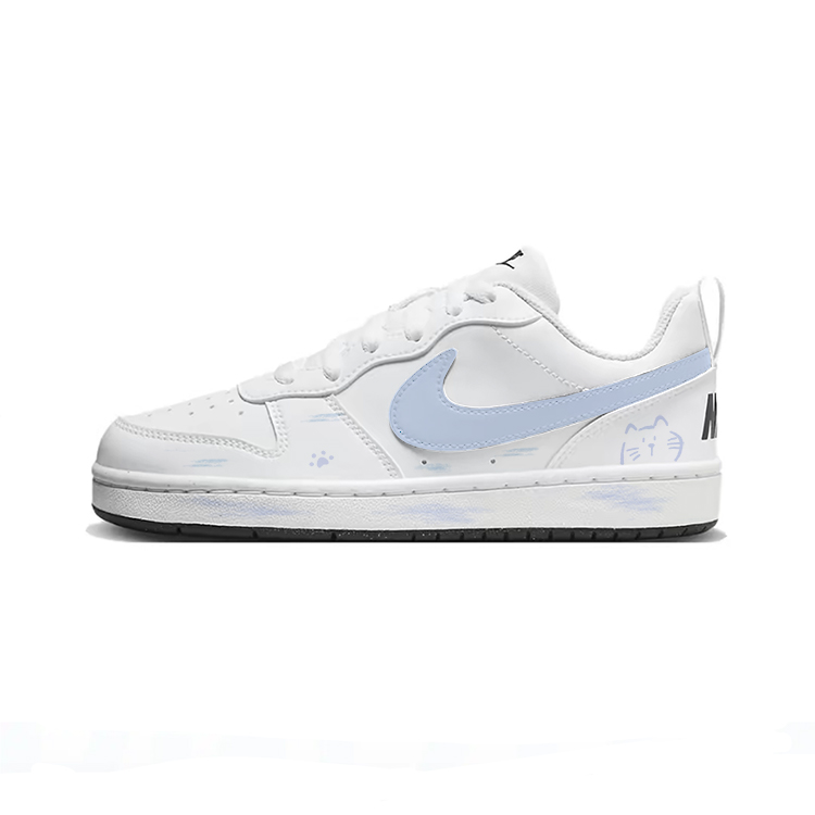 

Nike Court Borough Cat Blue Cushioning Abrasion Resistant Balance Low top детские скейтбординг кроссовки White