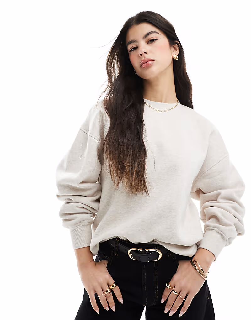 

Толстовка Cotton On Classic с круглым вырезом из флиса цвета овсянки Cotton:On