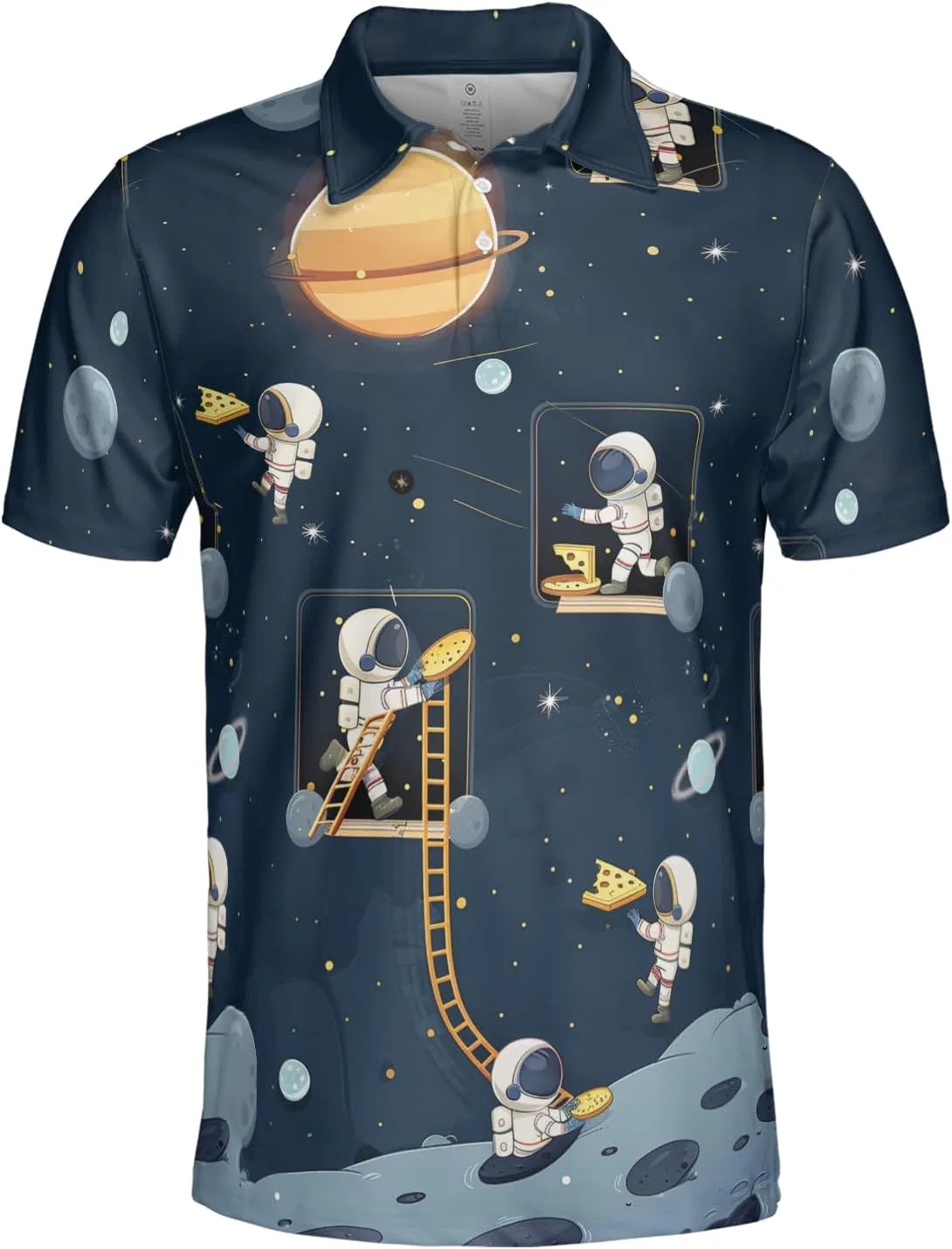 Поло с коротким рукавом, космический принт, Astronaut, серия 06, цвет Astronaut_31