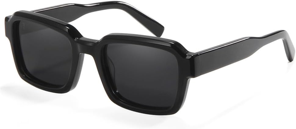 

Солнцезащитные очки в стиле панк из ацетата для мужчин, ретро-очки с поляризованными линзами, прямоугольной формы, солнцезащитные очки для женщин, защита от УФ-излучения UV400 VFDHN, Black