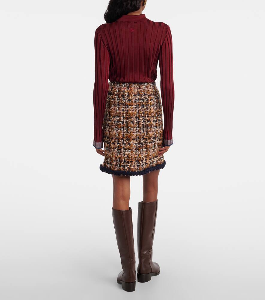 Шерстяная твитовая мини-юбка Etro, Var. Multicolor F.Do Rosa — фото 3