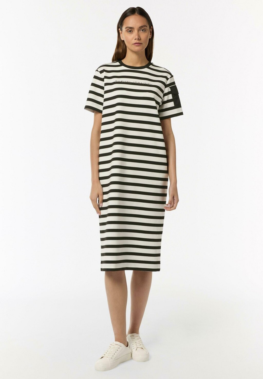 

Платье из джерси MIDI- MIT STREIFENMUSTER comma casual identity, черный
