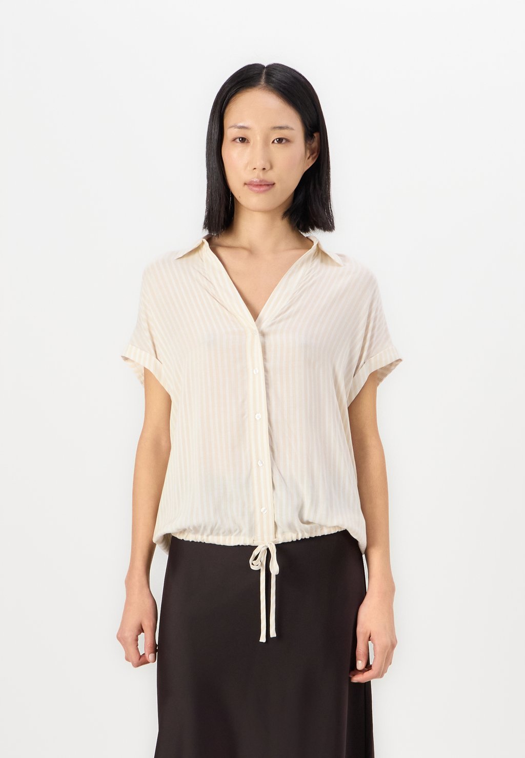 

Блузка на пуговицах STRIPED SHORTSLEEVE TOM TAILOR, бежевый