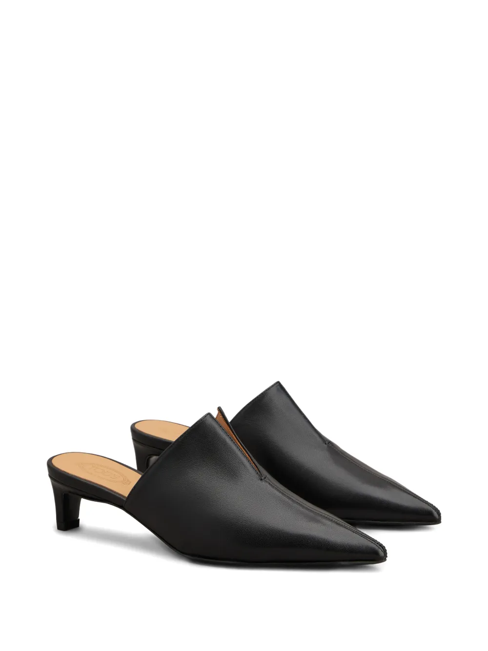 Туфли-мюли на каблуке с зауженным носком Tod'S, черный — фото 2