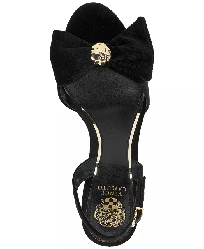 Женские босоножки Paycen на высоком каблуке с бантом Vince Camuto, черный — фото 4