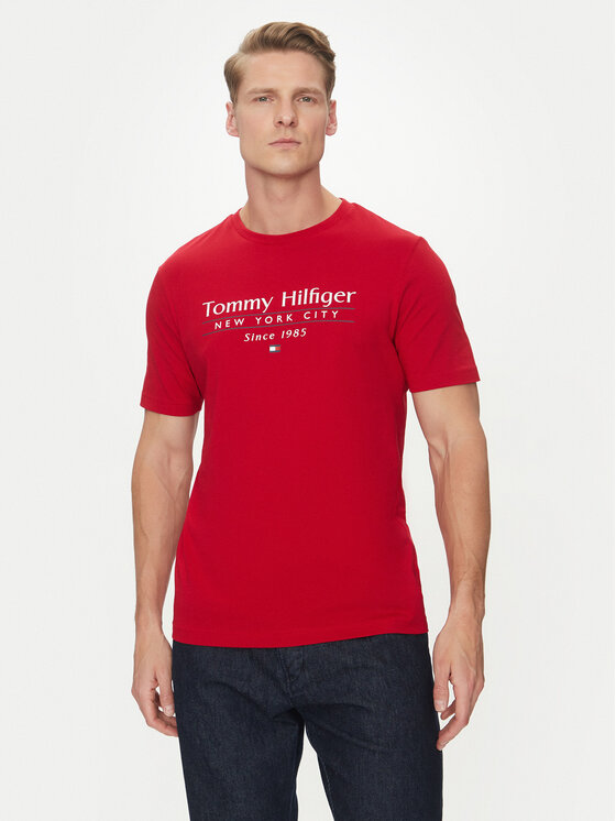 

Футболка обычного кроя Center Stack MW0MW38621 Tommy Hilfiger, красный