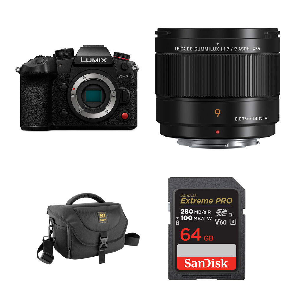

Беззеркальная камера Panasonic Lumix GH7 Mirrorless Camera with 9mm f/1.7 Lens and